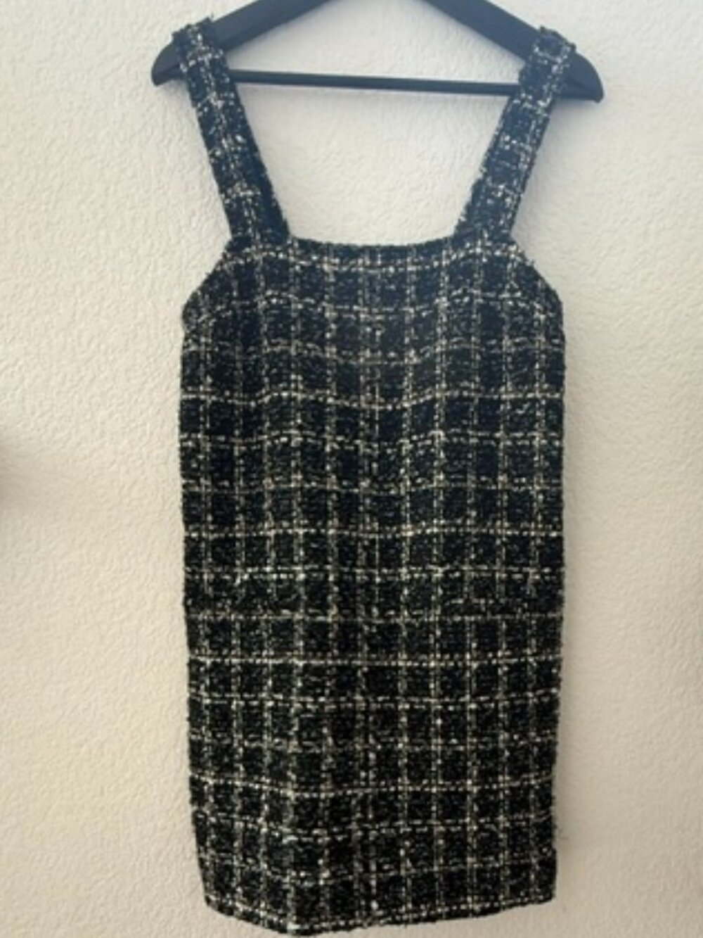 Abercrombie & Fitch Black White Tweed Bouclé Mini Dress (Small)
